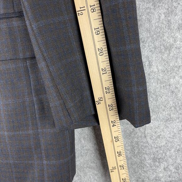 Jos A Bank Reserve Wool Blazer Sport Coat Mens 44R Plaid Tailored Fit Super 130s - Picture 12 of 16